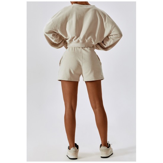 Showing image for Women's sweatshirt and short beige Women's sweatshirt and short beige Women Fashion, Hoodies & Sweatshirts image