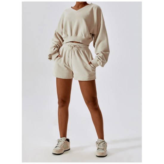 Women's sweatshirt and short beige Women Fashion, Hoodies & Sweatshirts image