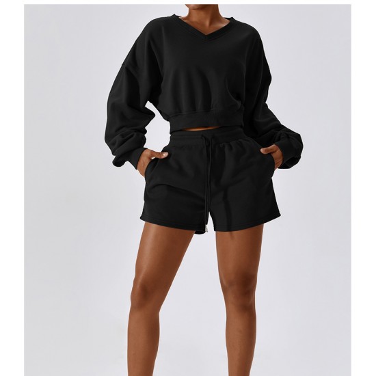 Women's sweatshirt and short black image