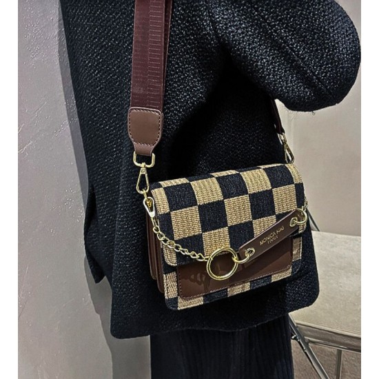 Fabric Checkerboard Crossbody Sling Bag image