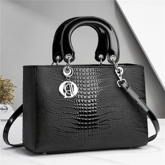 Lady's leather handbag black image