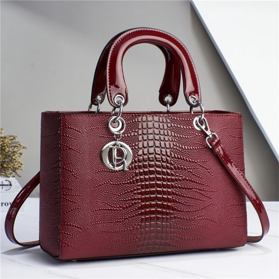 Lady's leather handbag red image