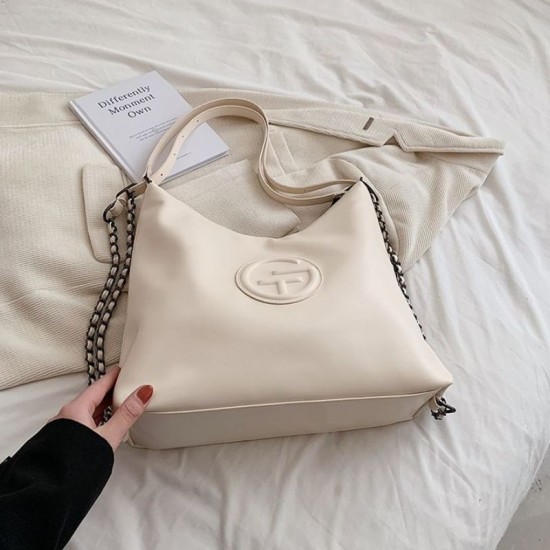 Women's travel shopping handbag beige image
