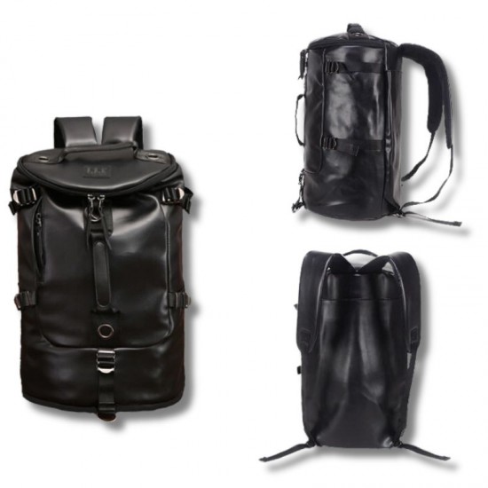 Waterproof luxury travel leather backpack black Women's Luggage & Bags, Shipped from abroad, Men's Luggage & Bags image