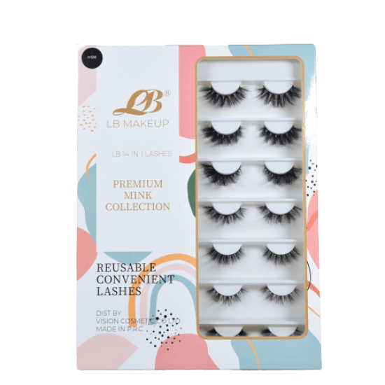 LB Re-usable premium Mink Eyelashes Collection 14 In 1 image