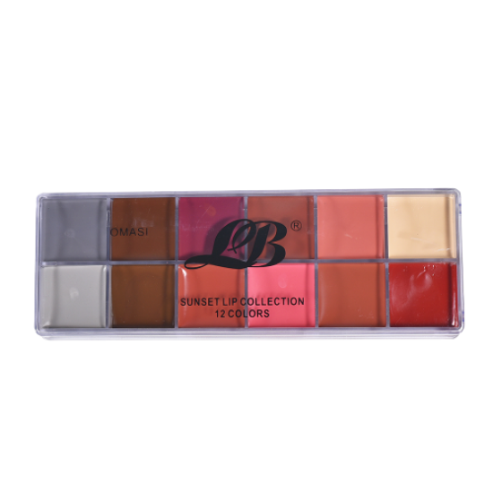 LB Sunset Lip Collection 12 Colors Lip Stick, Palette image