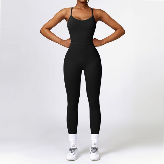 Stylish Gym Overalls Black image