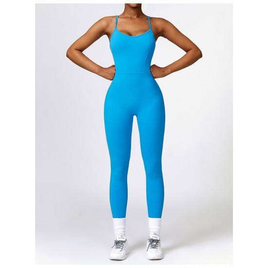 Stylish Gym Overalls Blue Women Fashion, Yoga/Gym, Shipped from abroad image