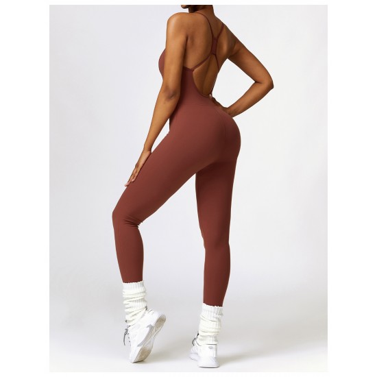 Stylish Gym Overalls Brown image