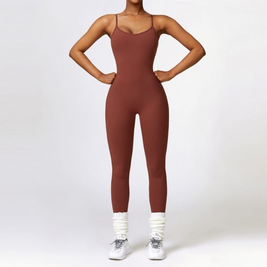 Stylish Gym Overalls Brown image