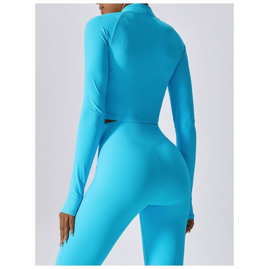 Women Long Sleeve Sports Suit Blue image