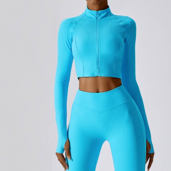 Women Long Sleeve Sports Suit Blue image