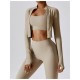 Women Long Sleeve Sports Suit Brown image