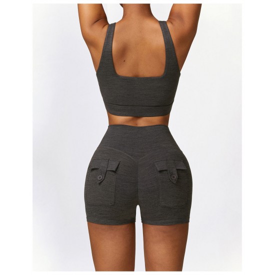 Showing image for Women Sports Shorts Set Black Women Sports Shorts Set Black Women Fashion, Yoga/Gym, Shipped from abroad image