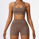 Women Sports Shorts Set Brown image