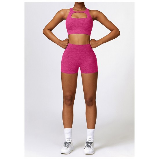 Women Sports Shorts Set Pink Women Fashion, Yoga/Gym, Shipped from abroad image