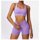 Women Sports Shorts Set Purple Women Fashion, Yoga/Gym, Shipped from abroad image