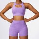 Women Sports Shorts Set Purple Women Fashion, Yoga/Gym, Shipped from abroad image