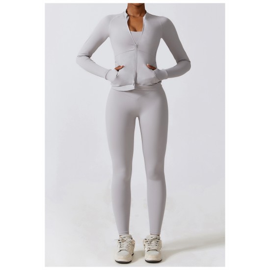 Yoga Fitness Sports Suit Grey image