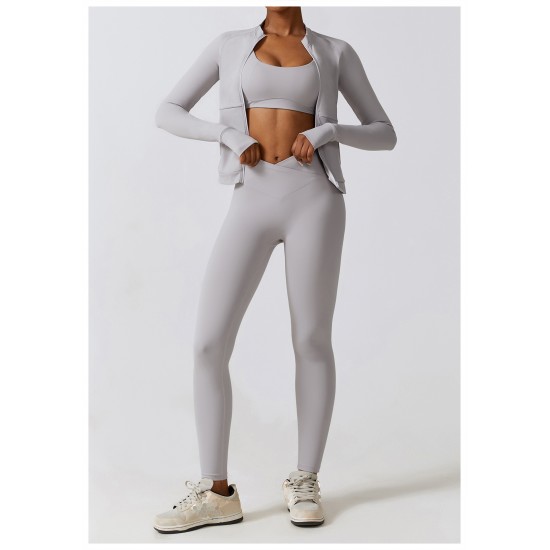 Yoga Fitness Sports Suit Grey image