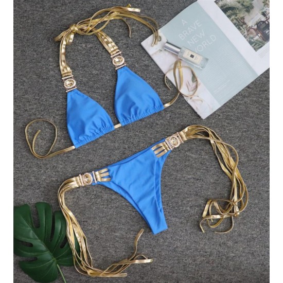 swim crystal bikini blue Swin/Bikini, Pants/Bra image